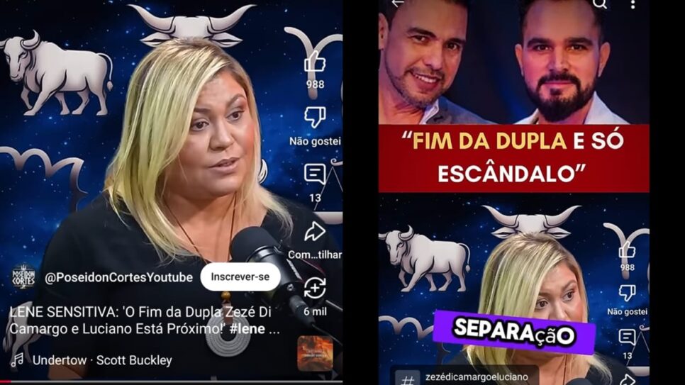 A famosa vidente, Lene Sensitiva, em previsão ao sertanejo (Foto: Reprodução/ Poseidon Cortes/ YouTube/ Montagem)