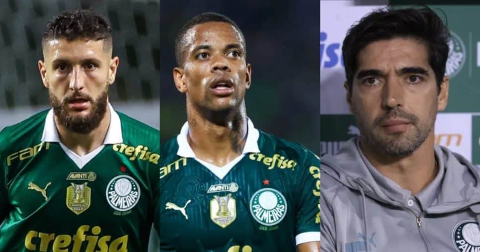 Abel em prantos com debandada de 7 joias no Palmeiras - Foto: Montagem