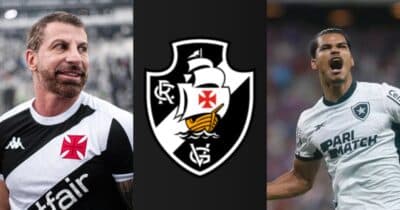 Pedrinho dar chapéu em Textor com 2 reforços do Botafogo ao Vasco - (Montagem / TV FOCO)