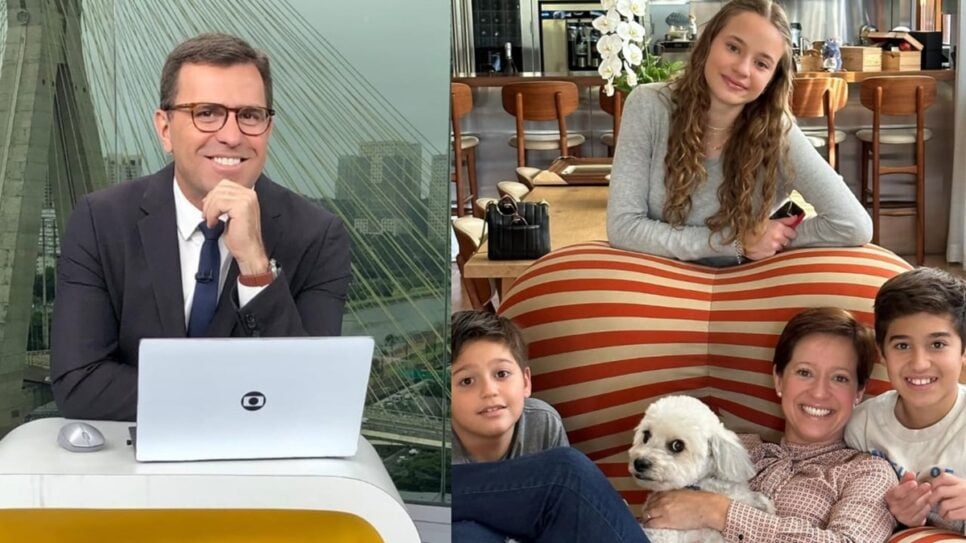 O jornalista e sua linda família (Fotos: Reprodução/ Instagram/ Montagem)