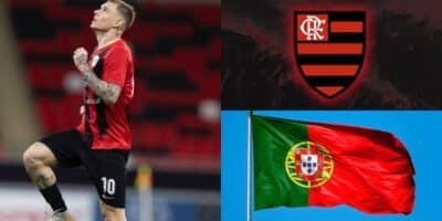 Flamengo atrás de craque português e Róger Guedes (Reprodução: Instagram / Montagem TV Foco)