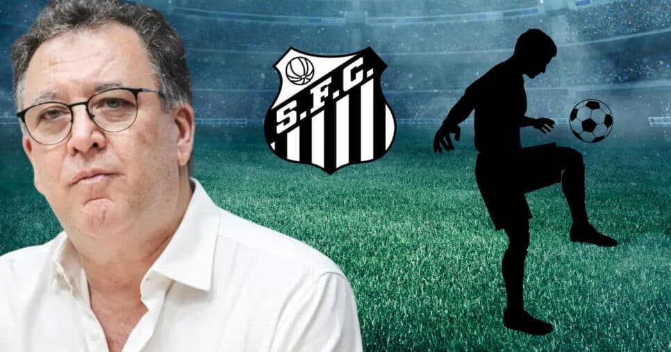 Teixeira e craque (Foto: Reprodução / Santos / Canva / Montagem TV Foco)