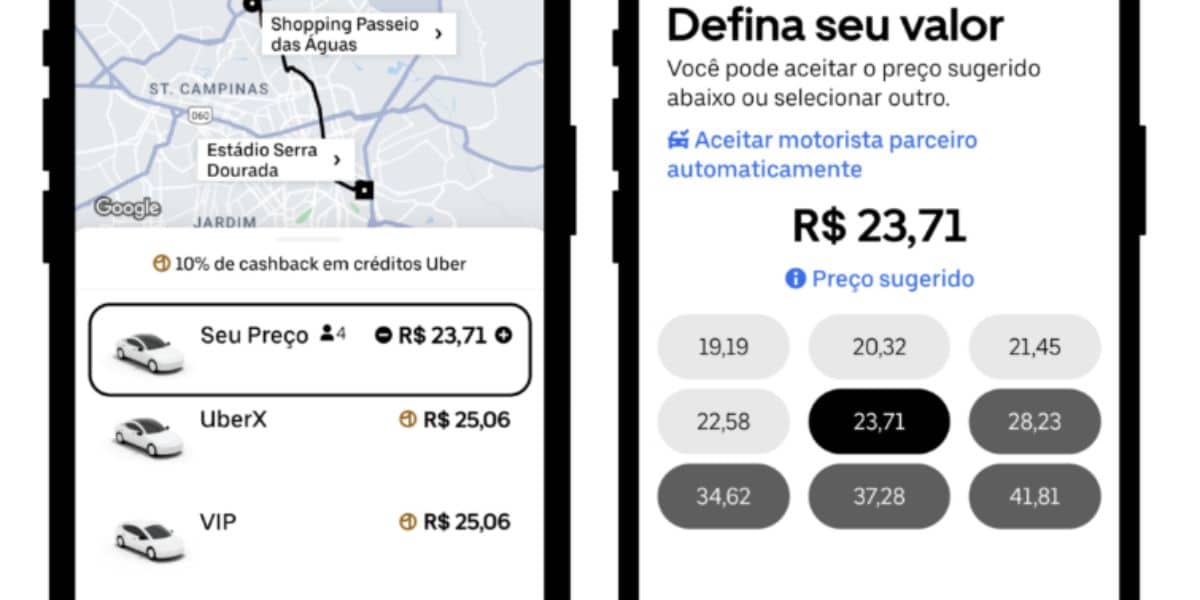 Veja como funciona o Seu Preço (Reprodução: Uber/Divulgação)