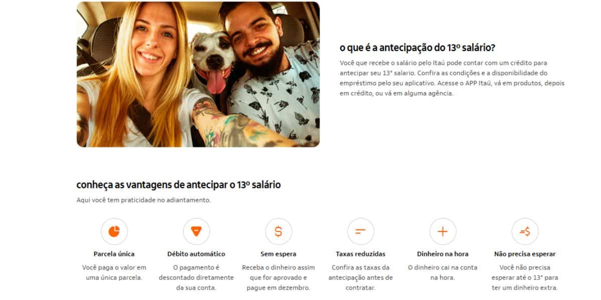 Antecipação do 13° salário no Itaú (Reprodução: Internet)