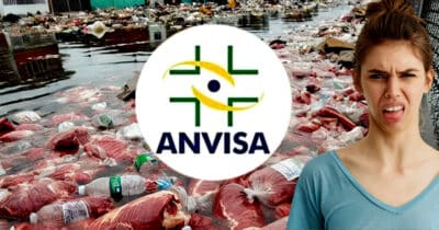 Varejista vende carne apodrecida na enchente e ANVISA liga alerta (Foto Reprodução/Montagem/Lennita/Tv Foco/Canva)