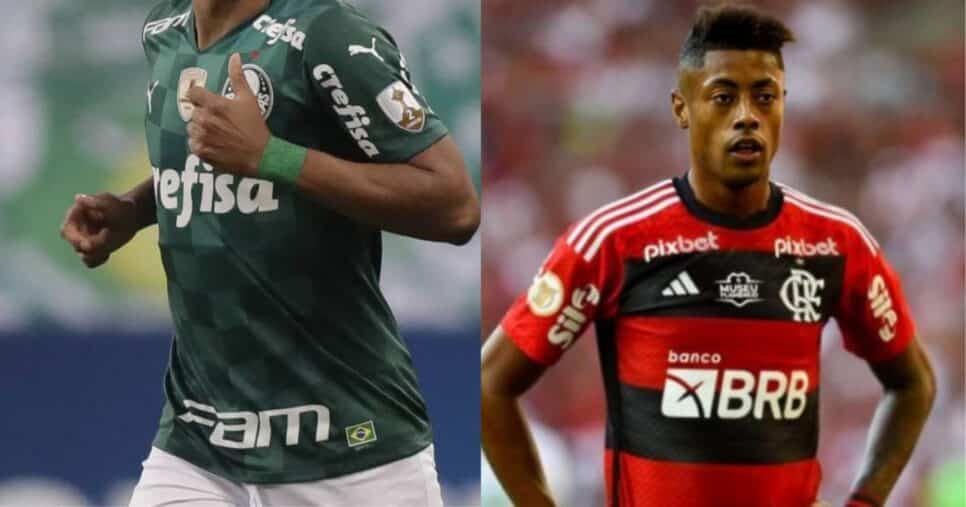 Bruno Henrique no Flamengo e Rony no Palmeiras (Reprodução - Internet)