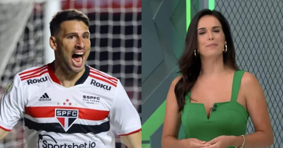 Calleri no São Paulo e Lívia Nepomuceno no Jogo Aberto (Fotos: Reproduções / Marcello Zambrana/AGIF/ Band)