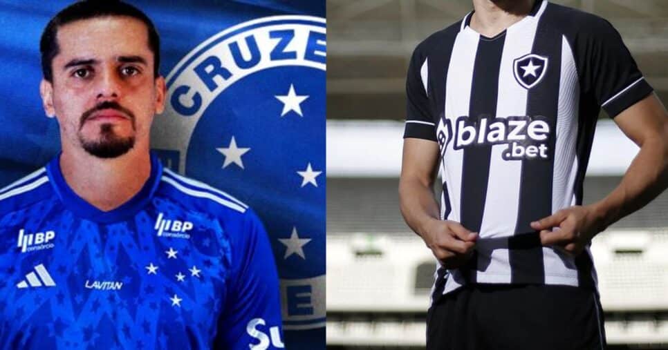 Fagner no Cruzeiro e Eduardo no Botafogo (Reprodução - Internet)