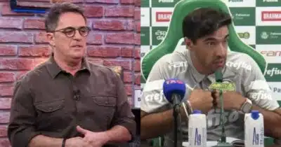Fernandinho Fernandes no Os Donos da Bola e Abel Ferreira (Fotos: Reproduções / Band / Internet)