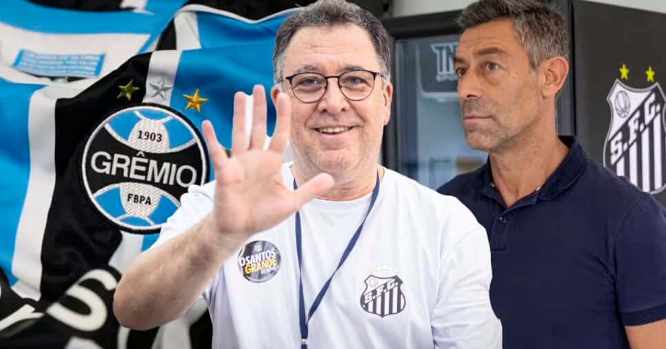 Grêmio - Teixeira (Foto: Raul Baretta/Santos FC) e Caixinha (Foto: Raul Baretta/Santos)- Santos