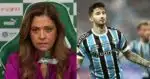 Leila no Palmeiras e jogador do Grêmio - Foto Reprodução Internet