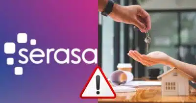 Logo Serasa, alerta e ilustração aluguel (Fotos: Reproduções / Internet / Canva)