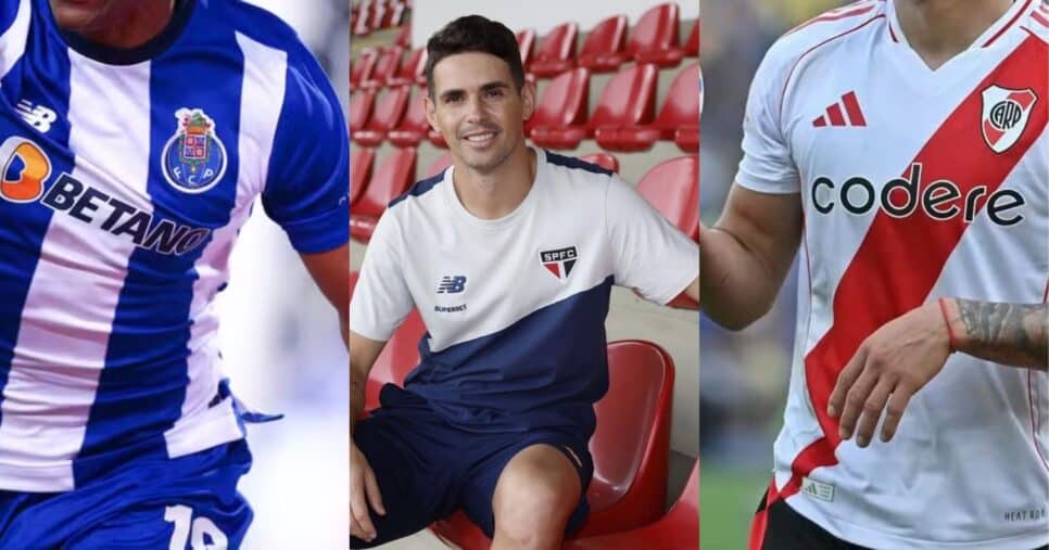 Oscar no São Paulo, Enzo Díaz no River Plate e Wendell no Porto (Reprodução - Internet)