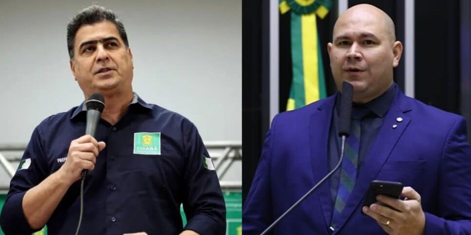 Ex prefeito de Cuiabá, Emanuel Pinheiro e o atual prefeito da cidade, Abilio Brunini (Foto Reprodução/Secom/Luiz Alves/Metrópoles)