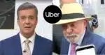 Roberto Kovalick no Jornal Hoje, logo Uber e Luiz Inácio Lula da Silva (Fotos: Reproduções / Globo / Internet)