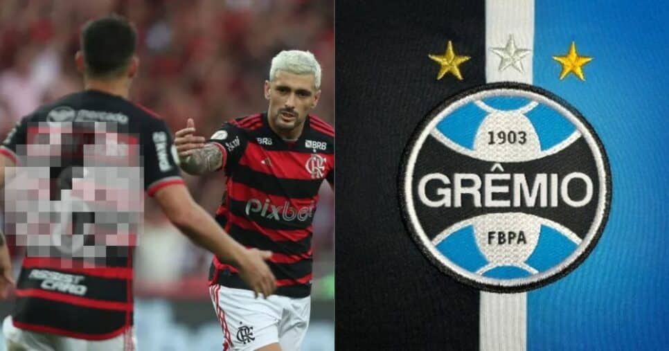 Dupla de Arrascaeta arma saída no Flamengo pra jogar no Grêmio em 2025 (Reprodução/Montagem TV Foco/Canva)