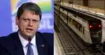 Tarcísio e estação de metrô (Foto: Montagem/TV Foco)