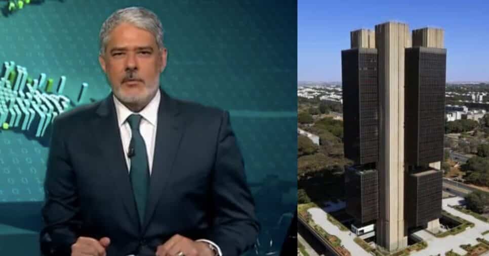 William Bonner no Jornal Nacional e Banco Central (Fotos: Reproduções / Globo)