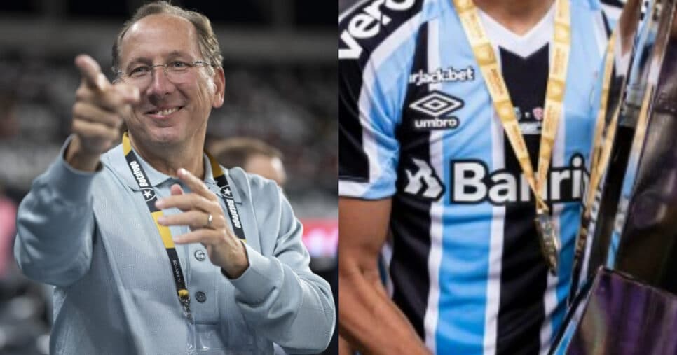 R$102M: Textor quer reforçar botafogo com craque do Grêmio (Foto: Reprodução/Montagem TV Foco)