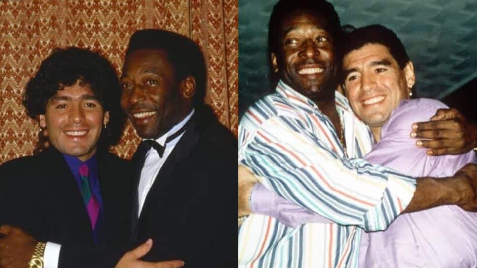 Amigos e rivais: Pelé no umbral em mensagem de arrepiar contada por jogador argentino (Fotos: Reprodução/ Internet/ Montagem TV Foco)
