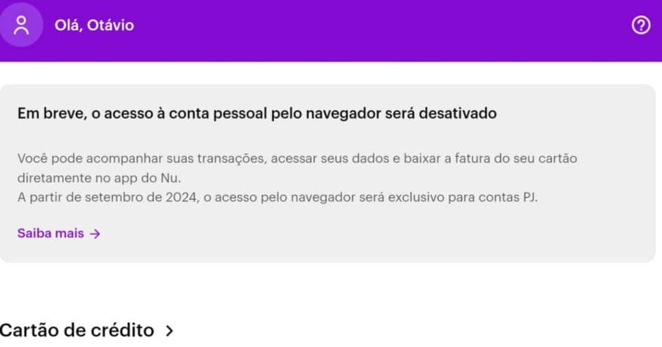 Comunicado Nubank - (Foto: Comunidade Nubank)