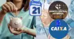 Conta poupança, Caixa e Banco Central (Foto: Reprodução / Canva / Gov)