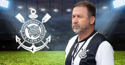Logo do Corinthians e Augusto Melo (Foto: Reprodução / Corinthians)