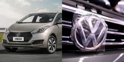 Hyundai HB20 aniquilado por popular da Volkswagen (Reprodução: Montagem TV Foco)