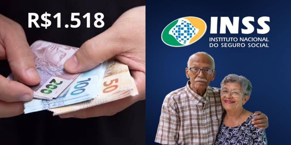 Aumento aos idosos do INSS com salário mínimo em R$1.518 (Reprodução: Montagem TV Foco)