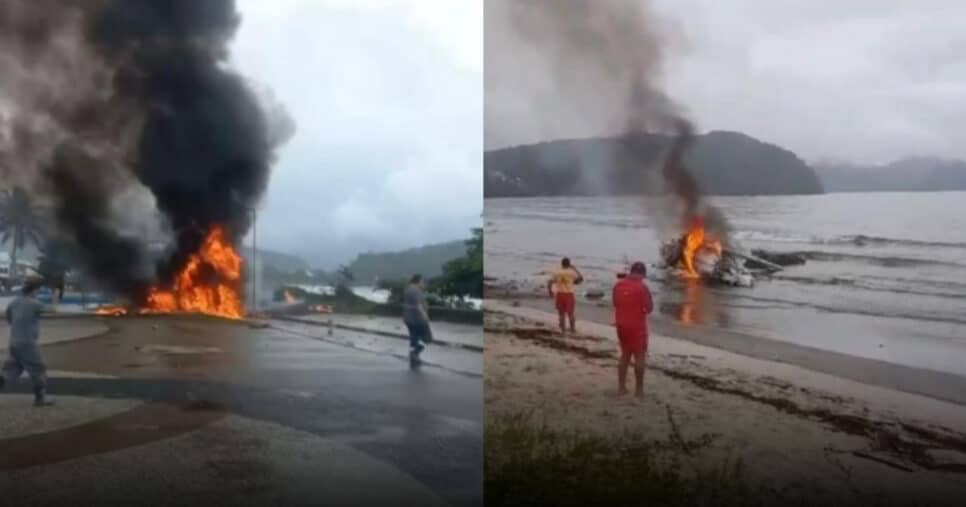 Queda foi confirmada pelo Corpo de Bombeiros (Foto: Reprodução/Montagem)