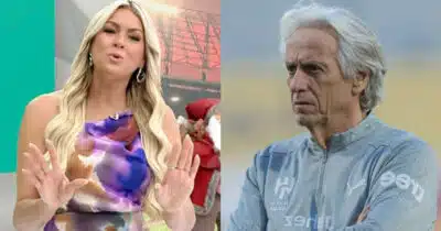 Renata Fan para Jogo Aberto com retorno de Jorge Jesus em 2025 (Foto: Reprodução/Montagem TV Foco)