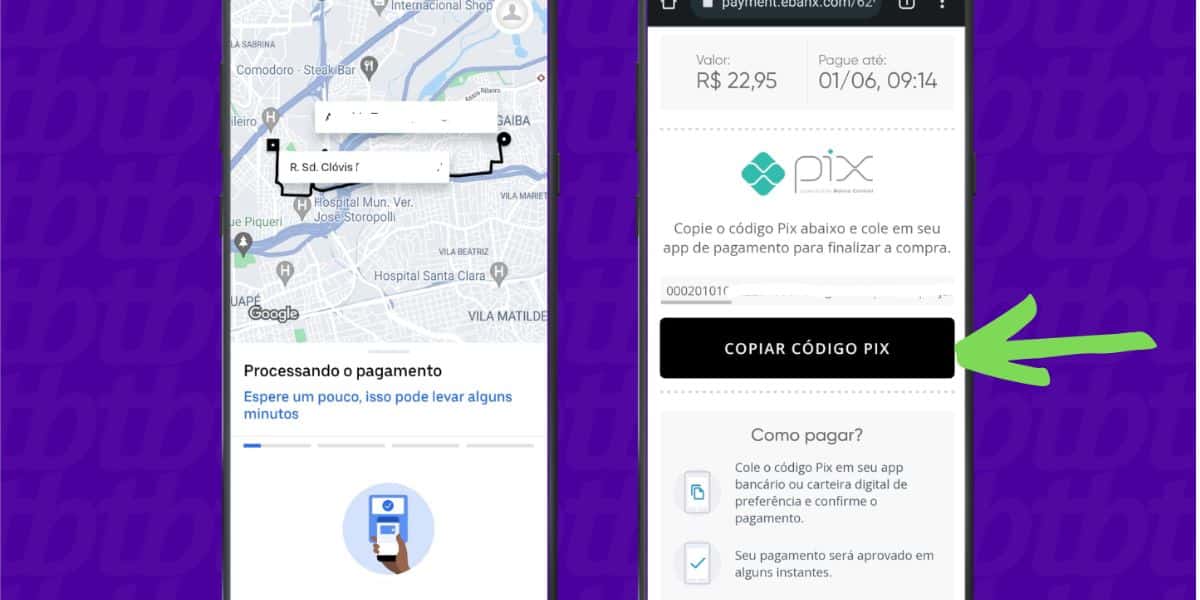 Dá para pagar o Uber pelo Pix (Reprodução: Internet)