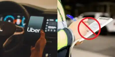 Motoristas da Uber em festa com fim da multa pesada (Foto: Montagem/TV Foco)