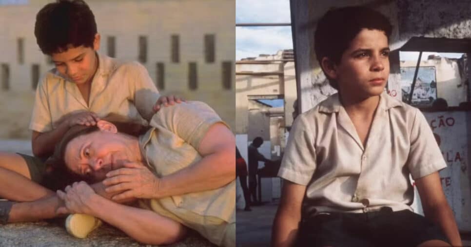 Fernanda Montenegro e Vinícius no filme que parou o Brasil (Foto: Reprodução/Montagem TV Foco)