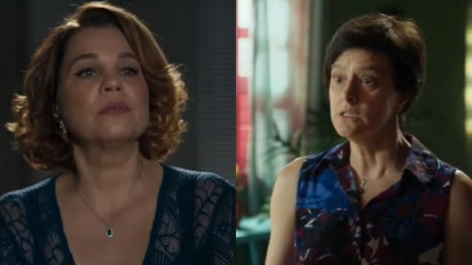 Violeta (Isabel Teixeira) e Tereza (Claudia Missura) reviveram cena de antiga novela (Fotos: Reprodução/ Globo/ Montagem TV Foco)