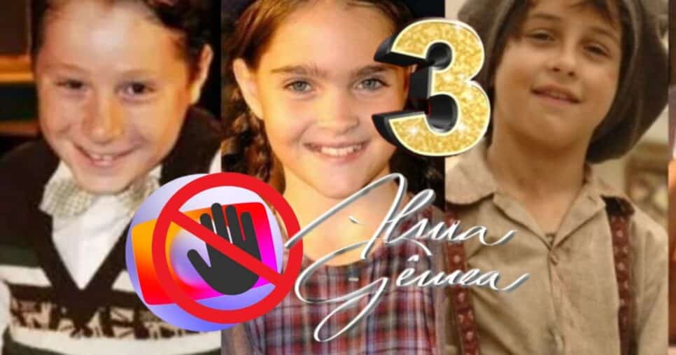 Repúdio às novelas: 3 estrelas mirim de Alma Gêmea, da Globo, estão irreconhecíveis e vivem de trabalho comum (Foto: Reprodução/ Globo/ Montagem TV Foco)
