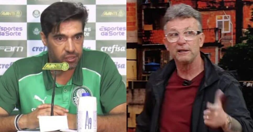 Abel Ferreira e Neto no Os Donos da Bola (Fotos: Reproduções / Palmeiras / Band)