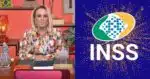 Ana Maria no Mais Você, logo do INSS e fogos de artifício (Fotos: Reproduções / Globo / Internet / Canva)