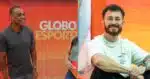 Denílson, Gabriela Ribeiro e Fred Bruno no Globo Esporte (Fotos: Reproduções / Globo)