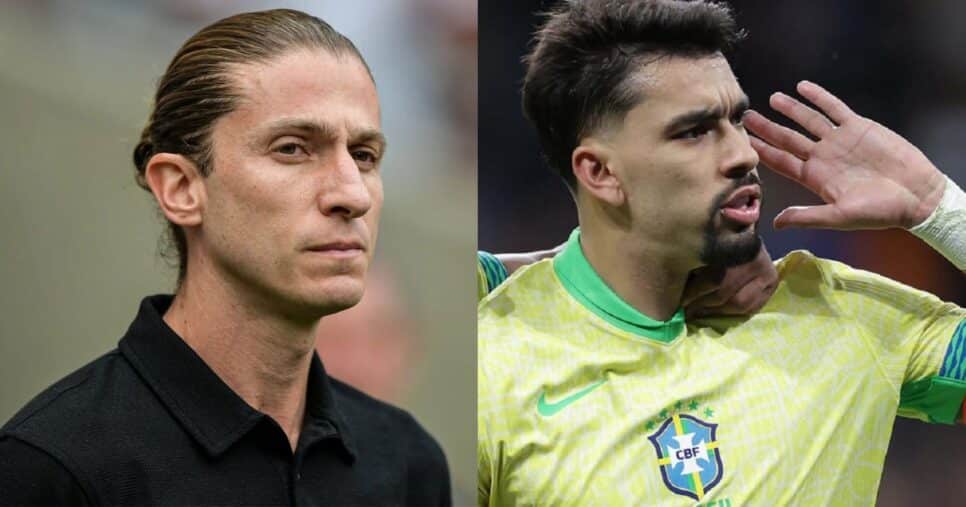 Filipe Luís no Flamengo e Paquetá em 2025 - Foto Reprodução Internet