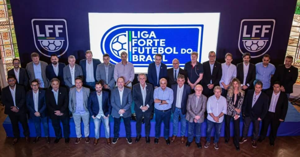 Dirigentes da então Liga Forte Futebol, que se tornaria LFU (Foto: Divulgação)