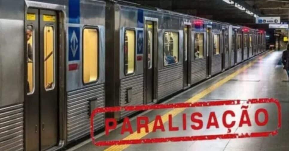 Linha 1-Azul do metrô e letreiro de paralisação (Fotos: Reproduções / Zapimoveis / Canva)