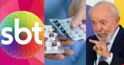 Logo do SBT / Medicamentos / Lula - Montagem: TVFOCO