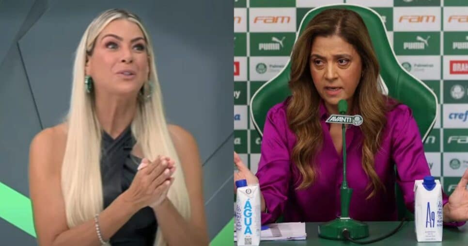 Renata Fan no Jogo Aberto e Leila Pereira (Fotos: Reproduções / Band / Globo)