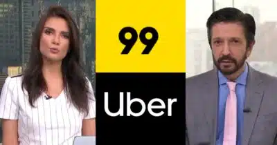 Sabina Simonato, logo 99 e Uber, e Ricardo Nunes (Fotos: Reproduções / Globo / Internet)