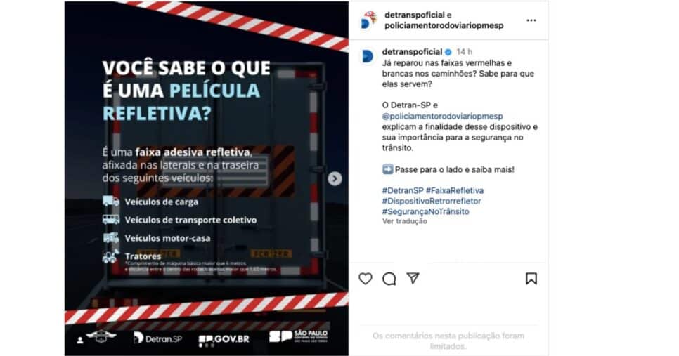 Comunicado do departamento (Reprodução/Instagram)