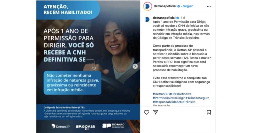 Comunicado do departamento (Reprodução/Instagram)