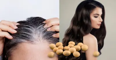 Misturinha com soja +3 ingredientes reverte da raiz as pontas do cabelo branco, hidrata fios e rejuvenesce