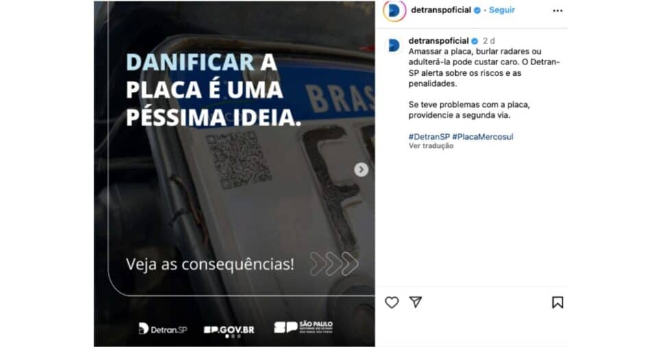 Comunicado do órgão (Reprodução/Instagram)