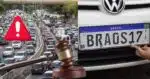 Lei de trânsito das placas crava 4 proibições (Reprodução/Montagem TV Foco/Canva)